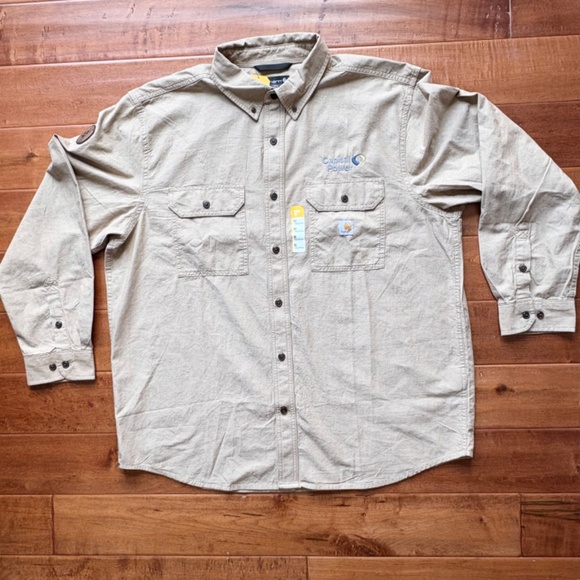 Carhartt Loose Fit Midweight Chambray Long-Sleeve Shirt Mens XL "Capital Power" - Picture 2 of 13